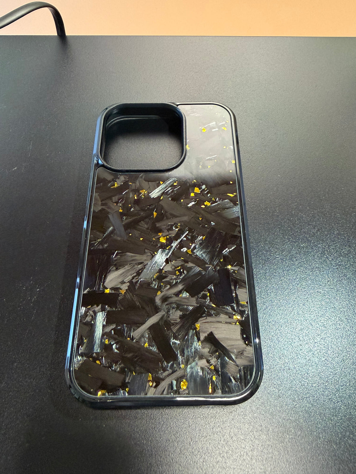 IPhone 15 Pro Forged Carbon Phone Case With Gold Flakes