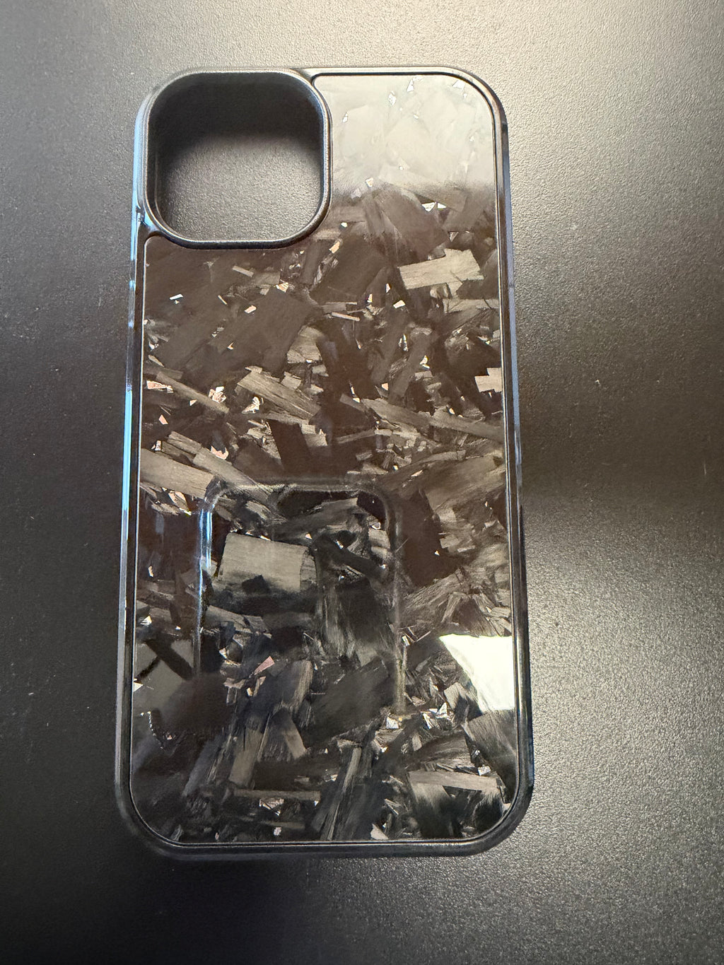 IPhone 15 Forged Carbon Fiber Phone Case With Silver Flakes