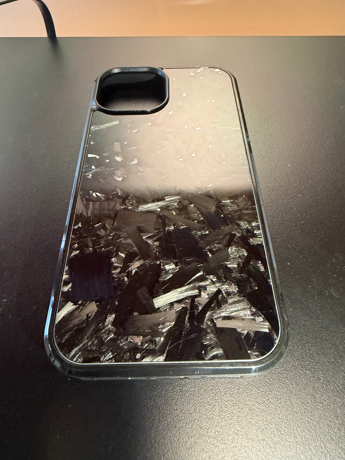 IPhone 15 Forged Carbon Fiber Phone Case With Silver Flakes