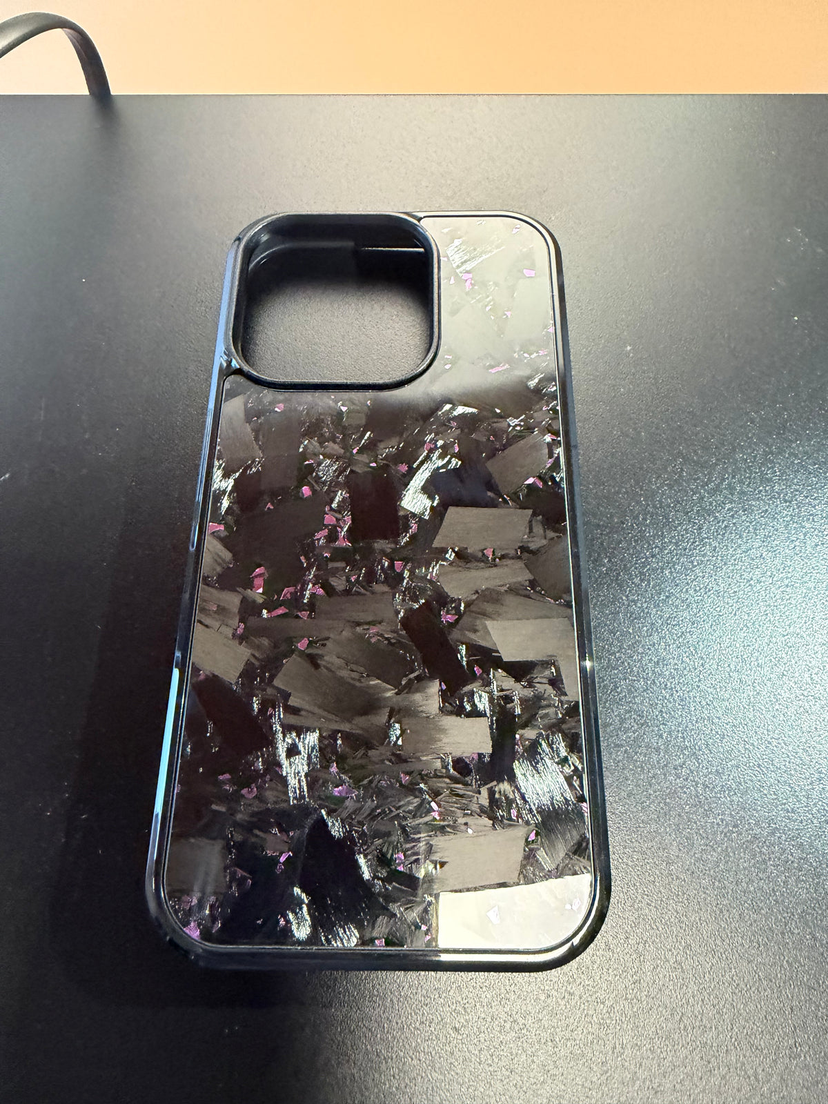 IPhone 15 Pro Forged Carbon Fiber Phone Case With Purple Flakes