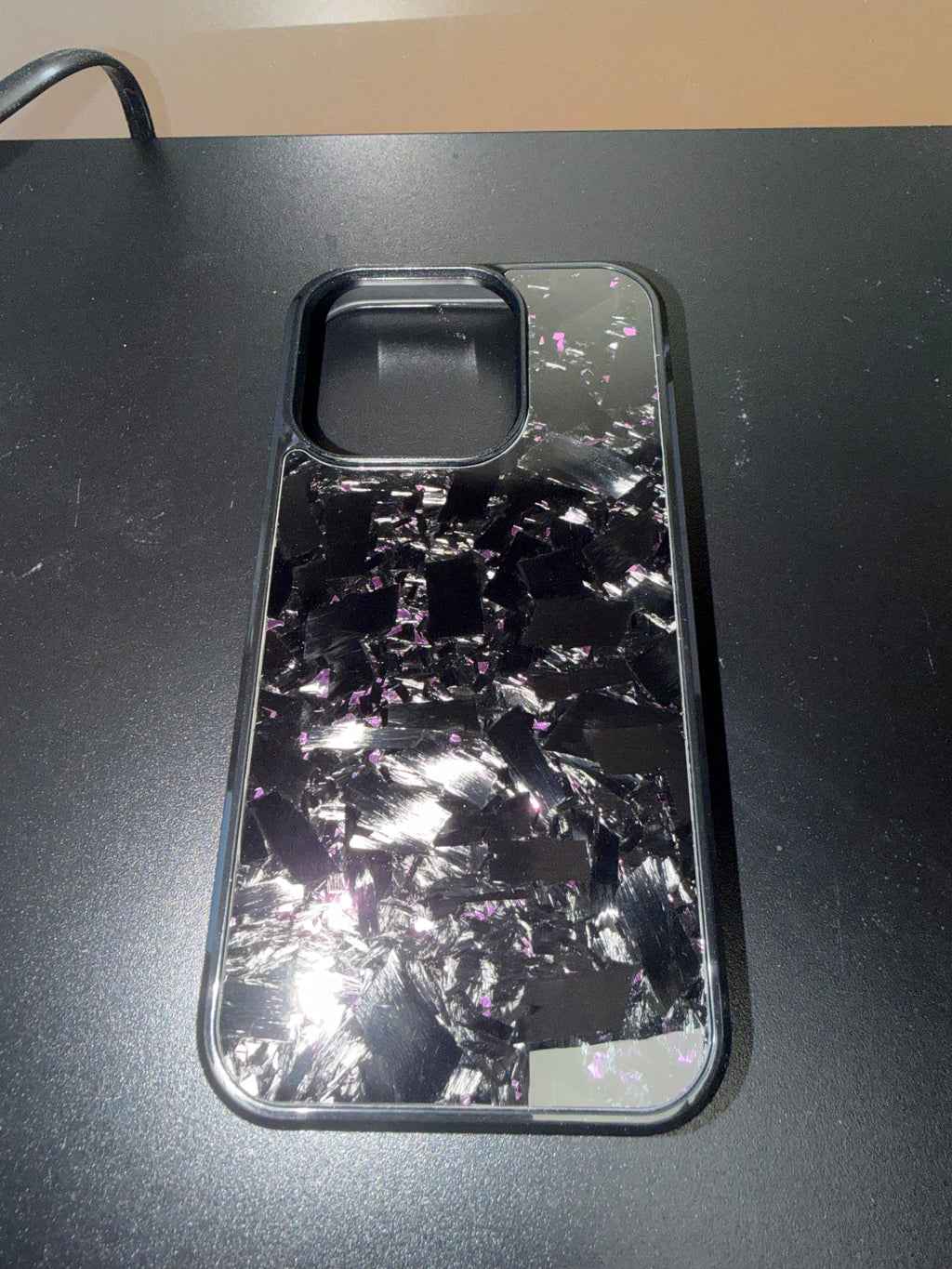 IPhone 15 Pro Forged Carbon Fiber Phone Case With Purple Flakes