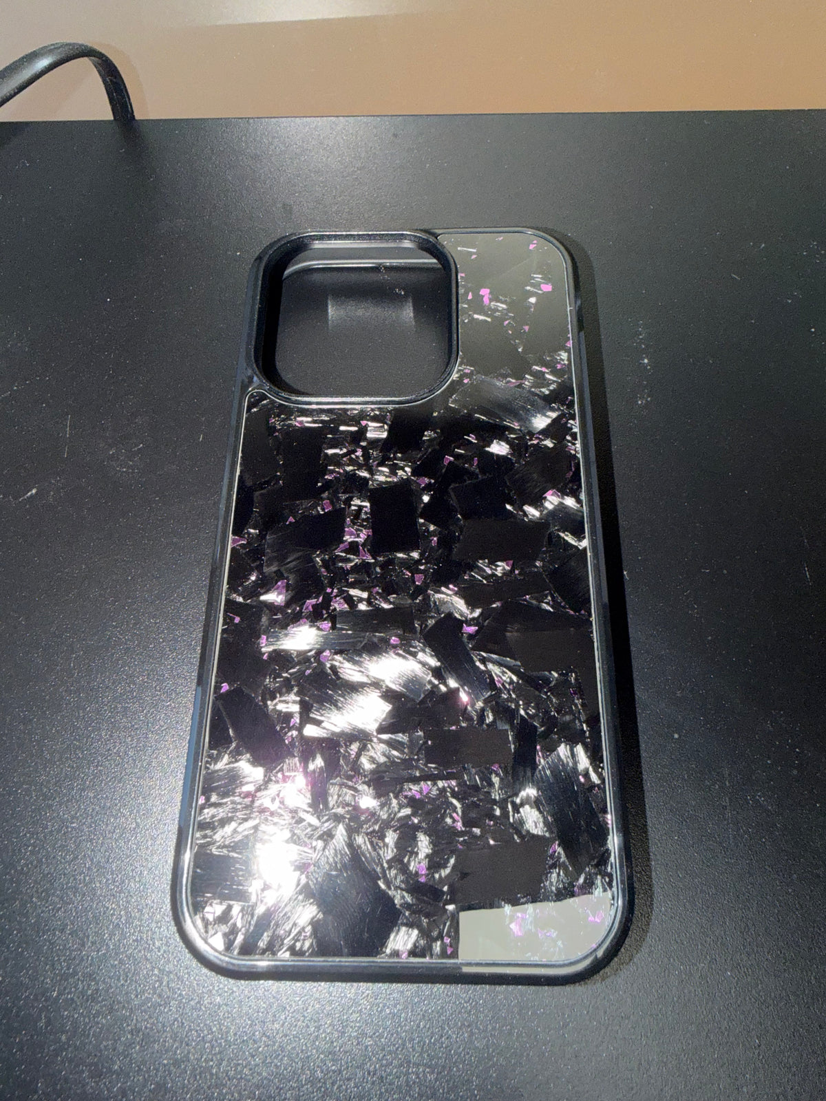IPhone 15 Pro Forged Carbon Fiber Phone Case With Purple Flakes
