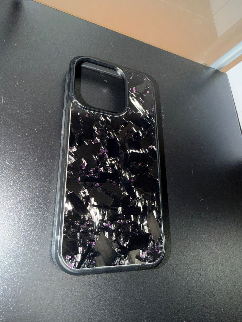 IPhone 15 Pro Forged Carbon Fiber Phone Case With Purple Flakes