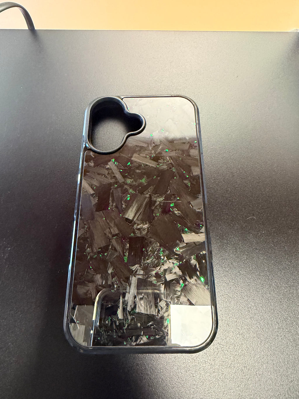 IPhone 16 Forged Carbon Phone Case With Green Flakes