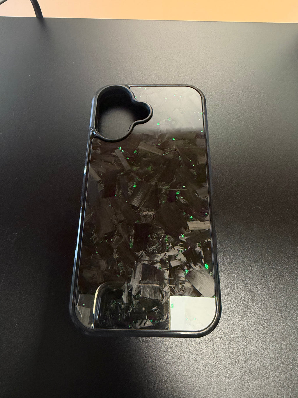 IPhone 16 Forged Carbon Phone Case With Green Flakes