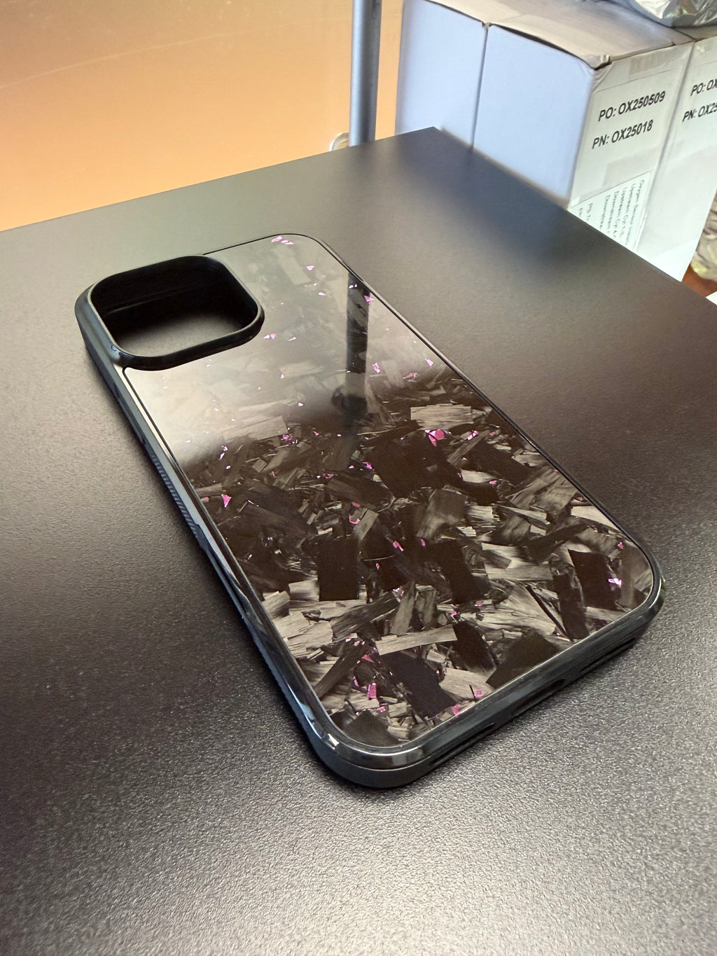 IPhone 16 Pro Max Forged Carbon Case With Purple Flakes