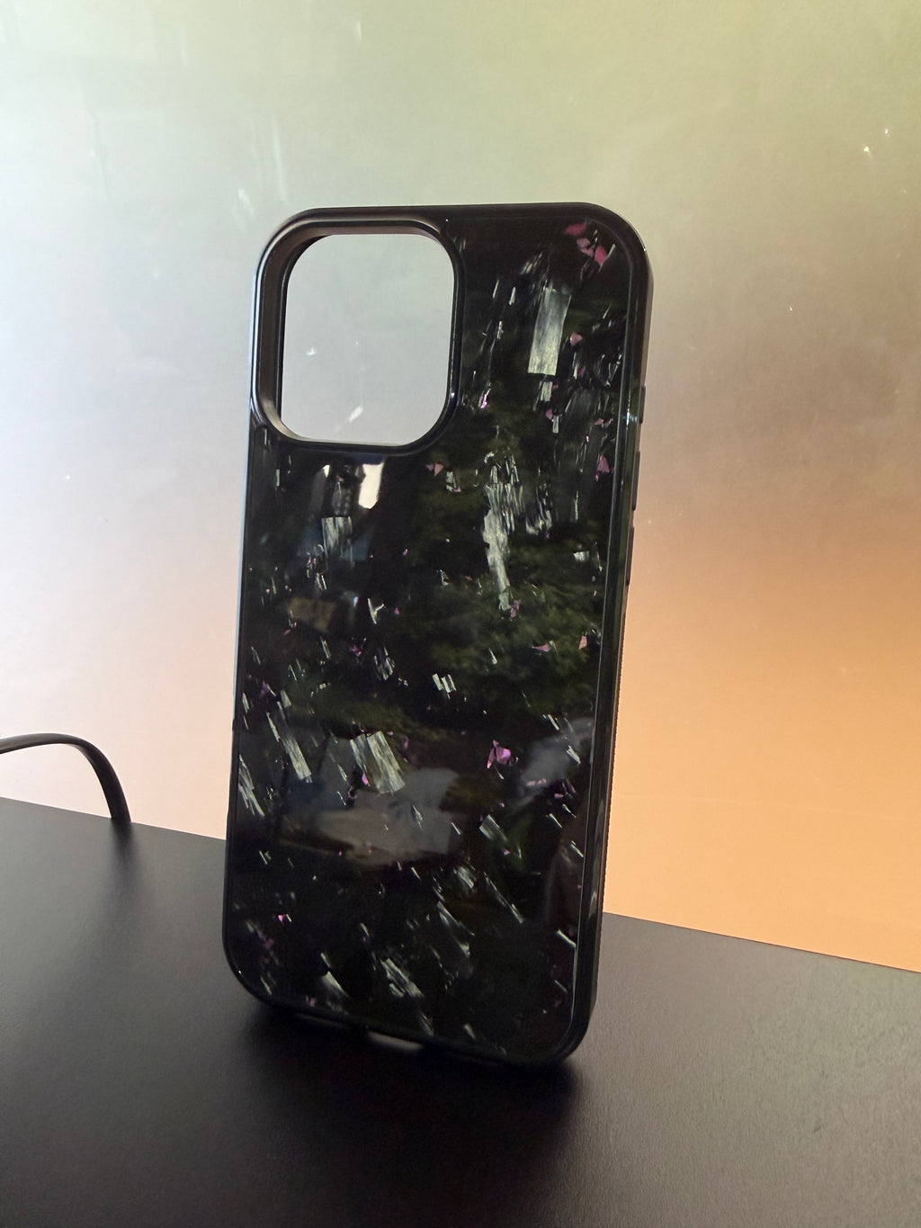 IPhone 16 Pro Max Forged Carbon Case With Purple Flakes