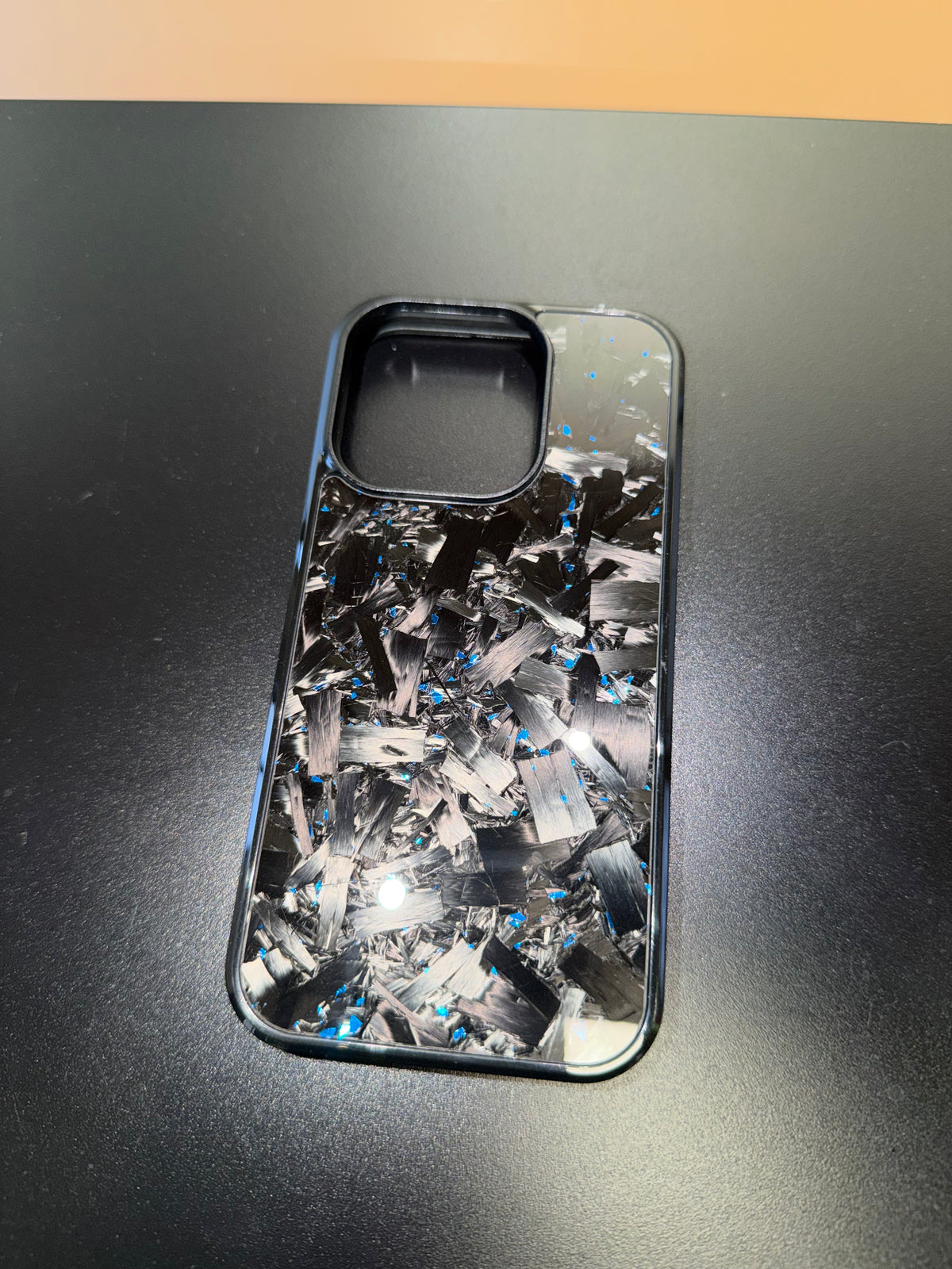 IPhone 15 Pro Forged Carbon Phone Case With Blue Flakes