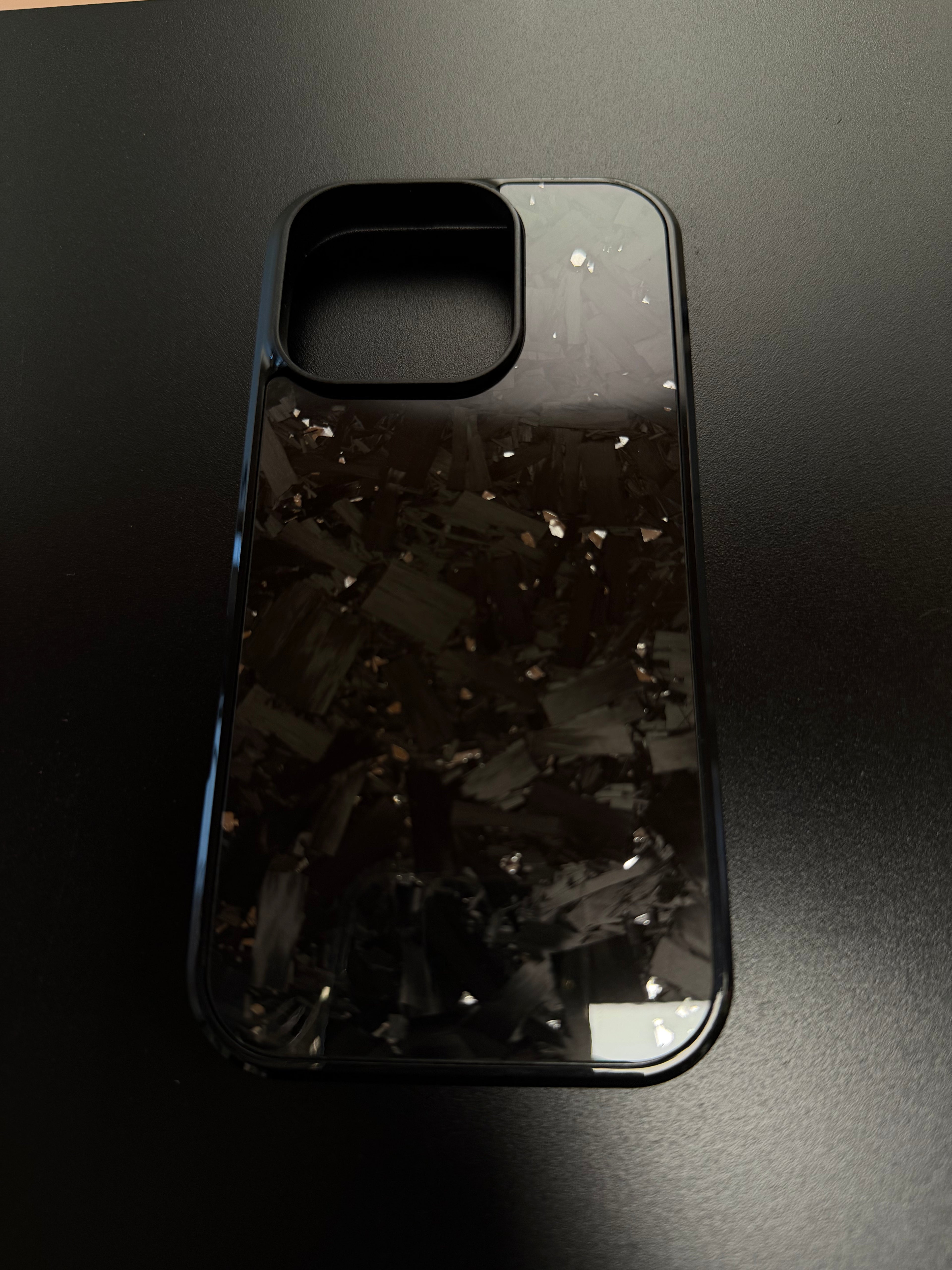 IPhone 16 Pro Forged Carbon Phone Case With Silver Flakes
