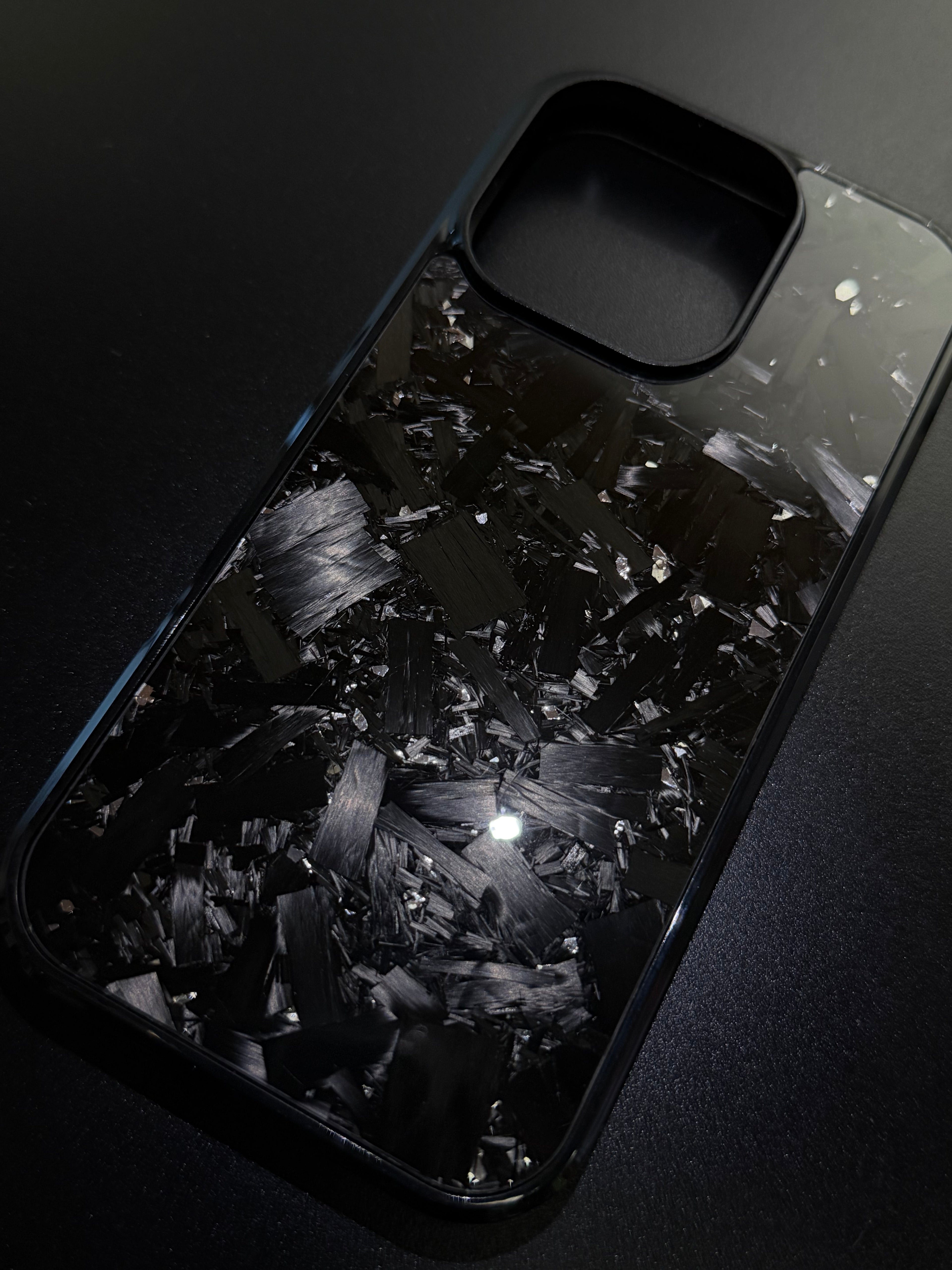 IPhone 16 Pro Forged Carbon Phone Case With Silver Flakes