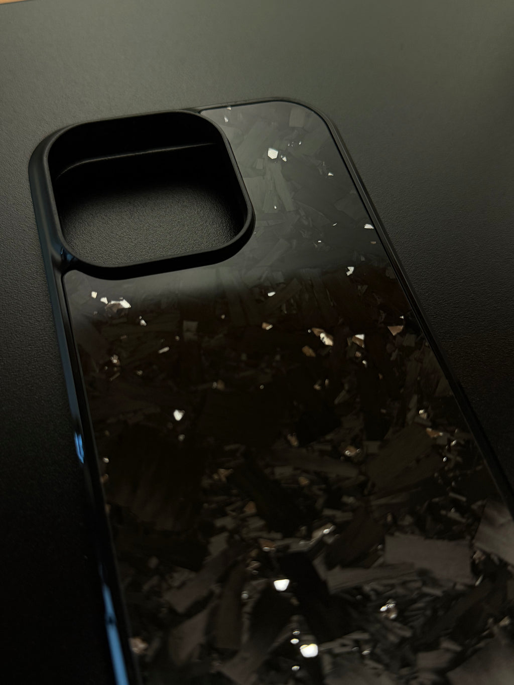 IPhone 16 Pro Forged Carbon Phone Case With Silver Flakes