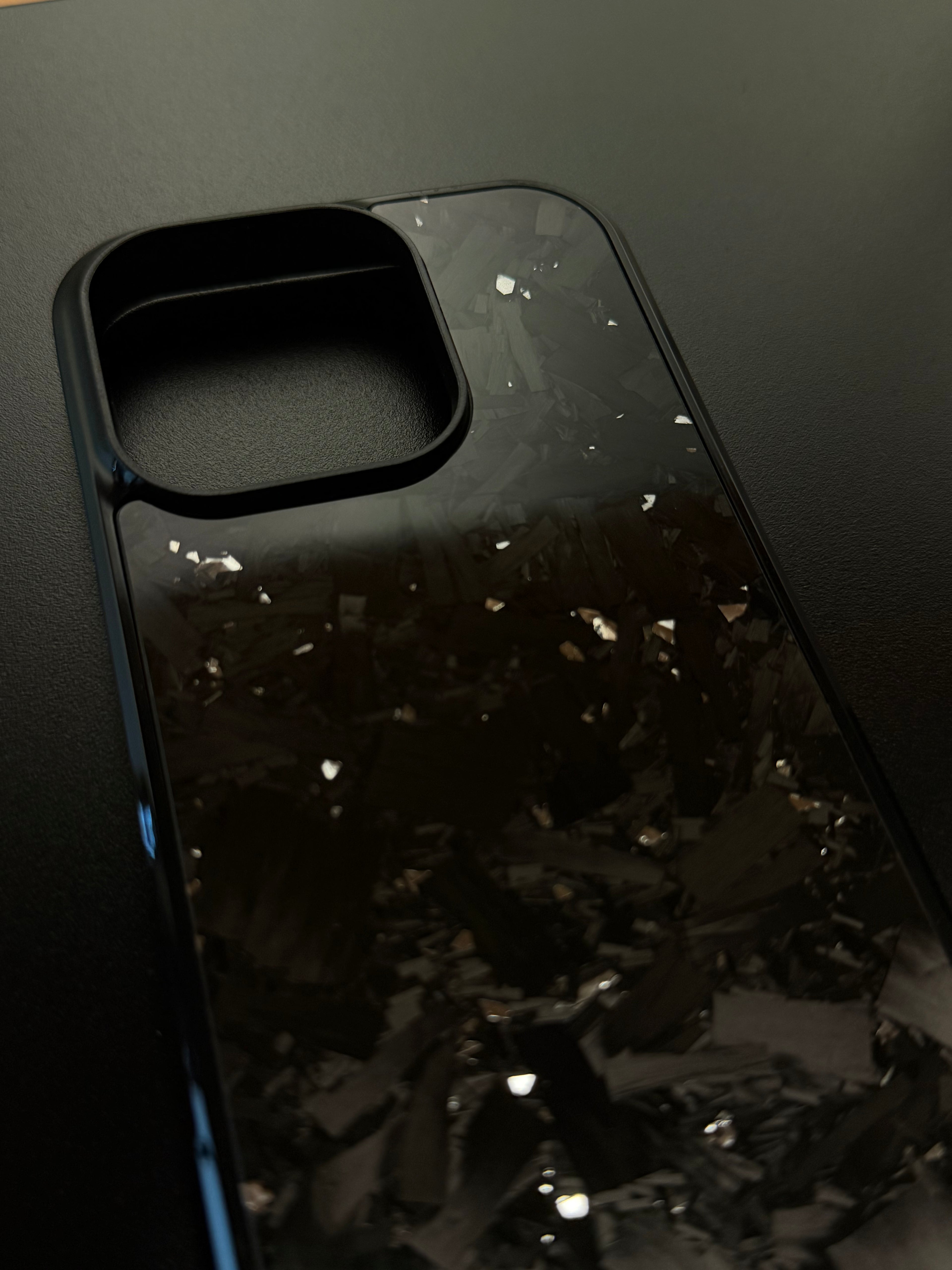IPhone 16 Pro Forged Carbon Phone Case With Silver Flakes