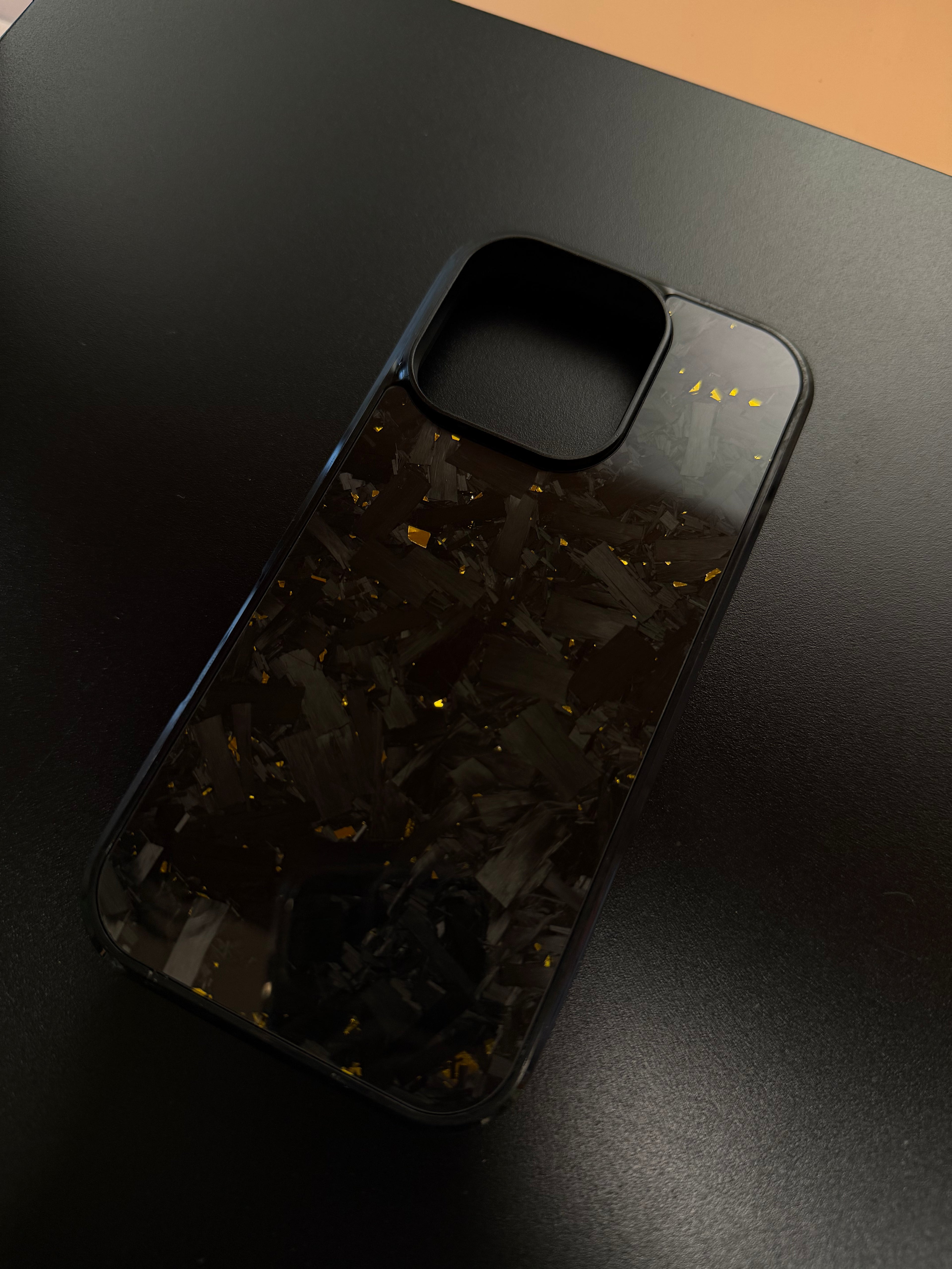 IPhone 16 Pro Forged Carbon Phone Case With Gold Flakes