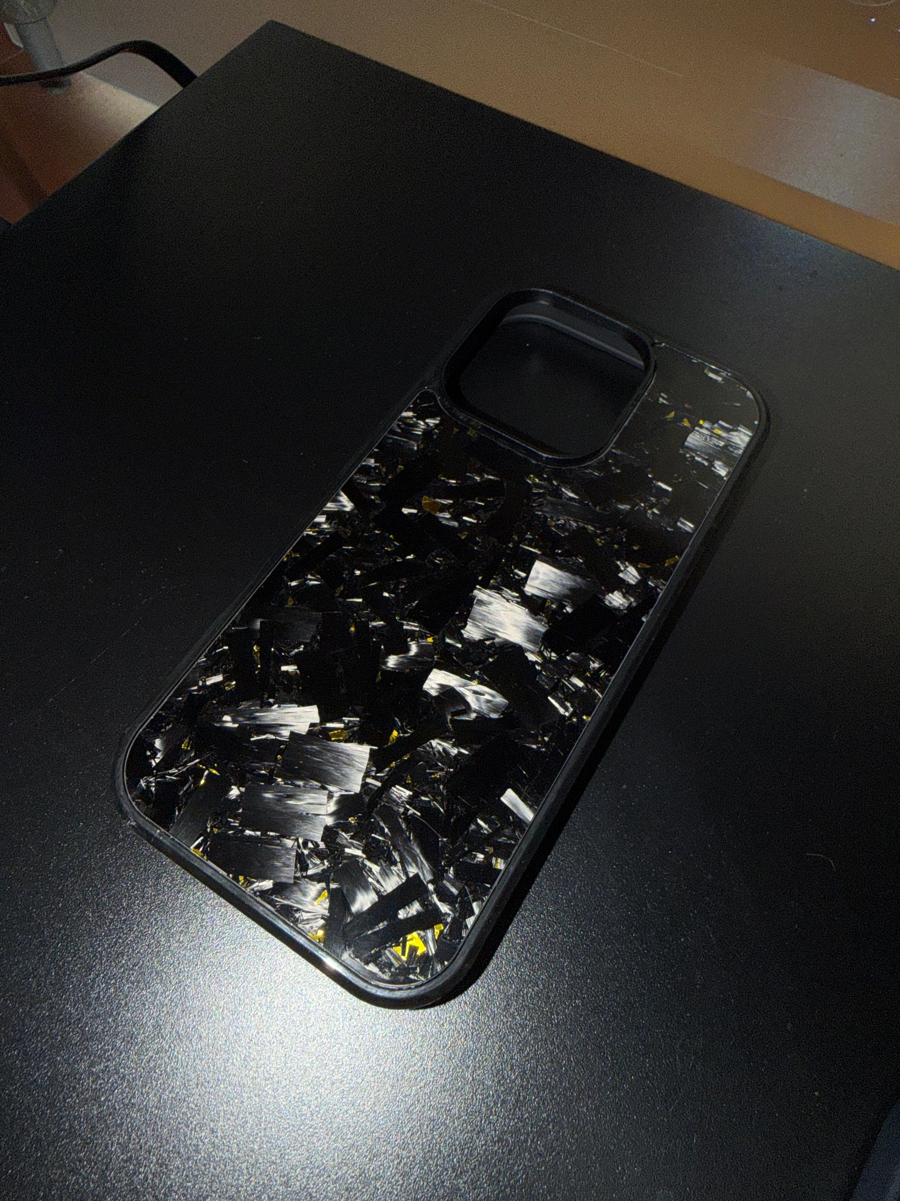 IPhone 16 Pro Forged Carbon Phone Case With Gold Flakes
